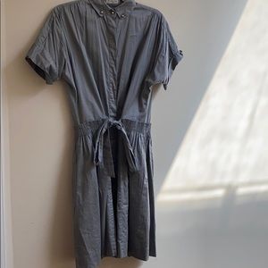 Massimo Dutti Grey Pleat detail dress